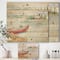Designart - Lake House Canoes I - Lake House Print on Natural Pine Wood